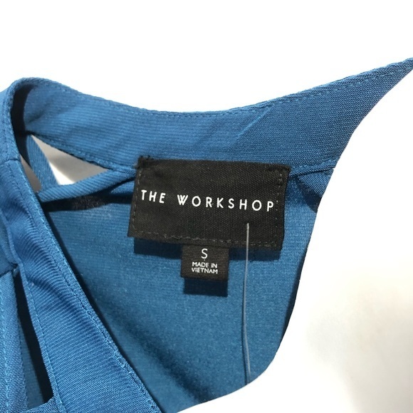 The Workshop Roll-Tab 3/4 Sleeve 1/4 Zip Top Blue - Picture 3 of 4